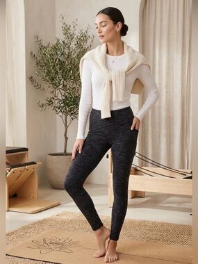 athleta metro high rise charcoal leggings with pockets wonen’s small
